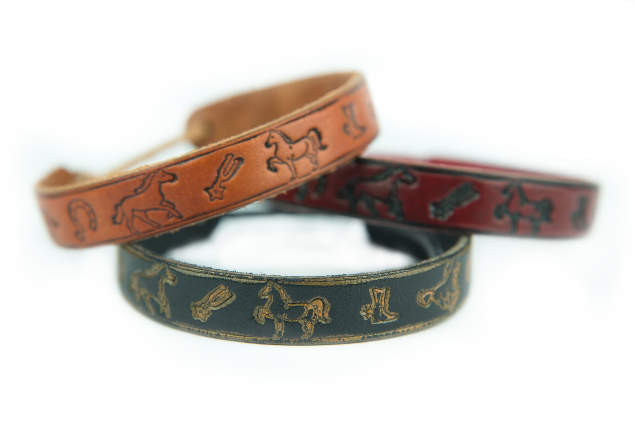 Armband-dreifach Lederarmband Pferde