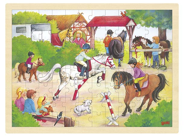 Einlegepuzzle Reitturnier