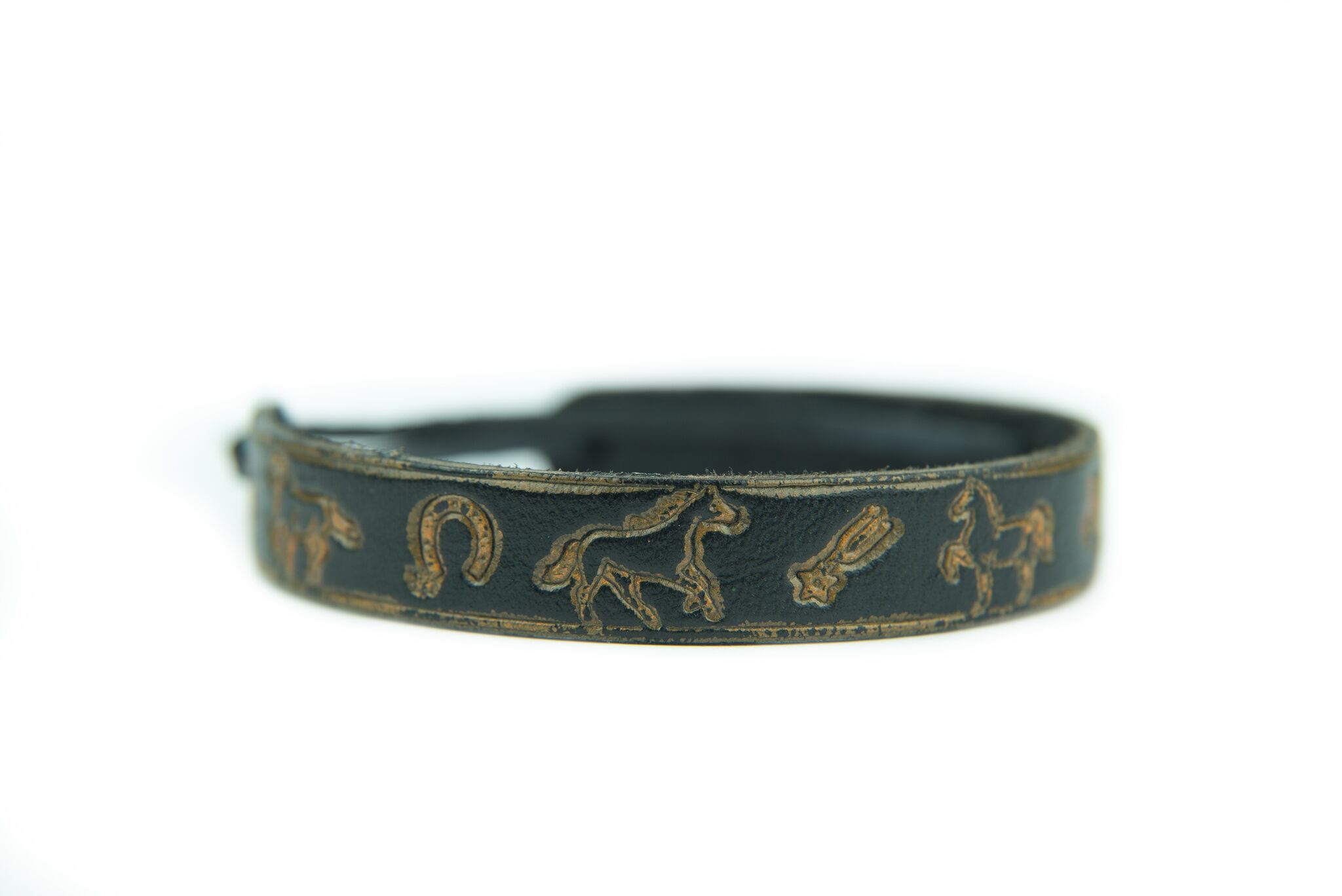 Armband-schwarz Lederarmband Pferde
