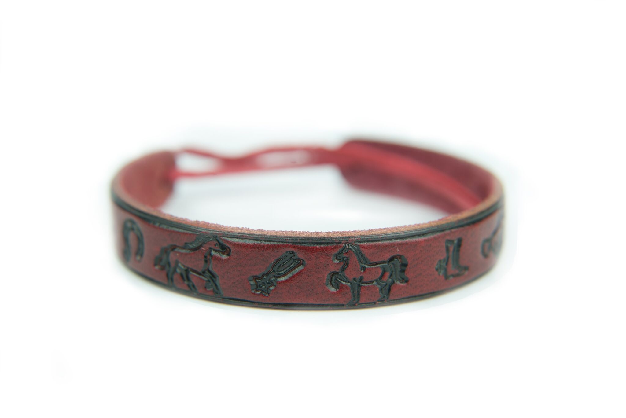 Armband-rot Lederarmband Pferde